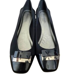 Marbella Elegant Black Flats with Accent Size 10W